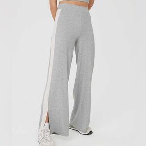 OFFLINE By Aerie Thumbs Up Heavyweight Ribbed Wide Leg Pant Grey Size Small